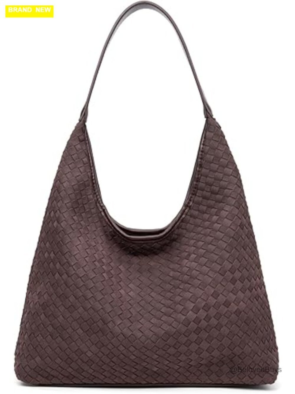 Woven Suede Hobo Shoulder Tote Bag with Clutch, Tote Handle, Work Travel Bag